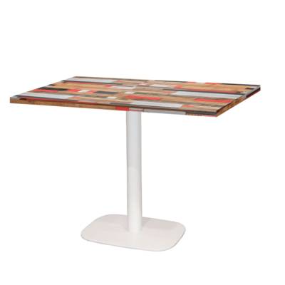 Table pied blanc 120x70cm redden wood - intérieur - RestooTab