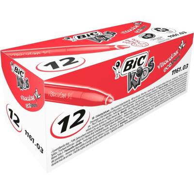 Boîte de 12 feutres de coloriage KIDS VISACOLOR XL Pte large Bloquée Rouge