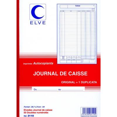 Manifold Journal de caisse  297 x 210 mm 50 feuillets dupli