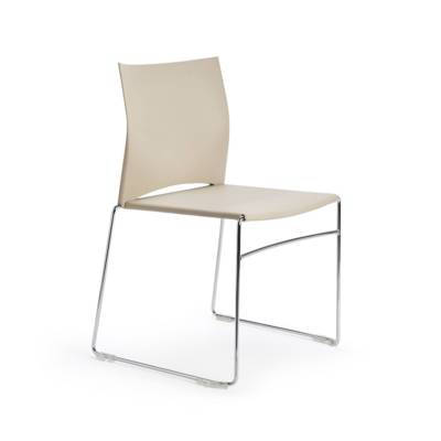 Chaise WEB 950 coque polypropylène piètement chromé - T6 - Noir - Mobidecor