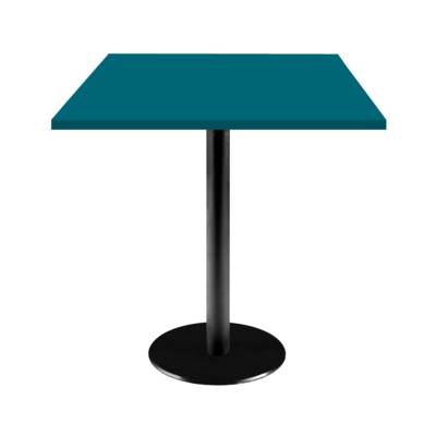 Table pied noir 70x70cm bleu prusse - intérieur - RestooTab