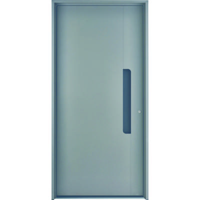 Porte d'entrée alu ELOA gris dormant 80 mm - 215 x 90 - Gedimat - GIMM MENUISERIES