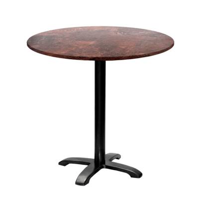 Table pied noir Ø80cm rouille roc - intérieur - RestooTab
