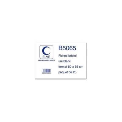 Paquet de 25 Fiches bristol 50 x 65 cm 180g Unie Blanc