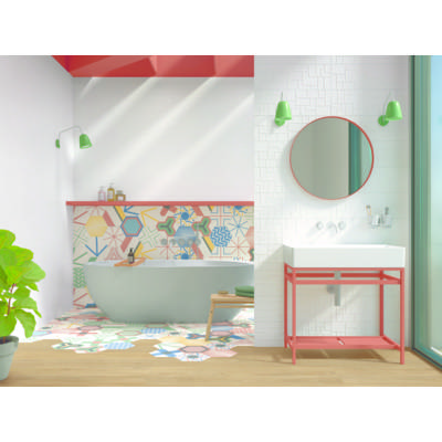 Carrelage sol intérieur STAY HEXAGON décor - 23 x 26 cm ép.8,6 mm - nice mix - Gedimat - APE GRUPO