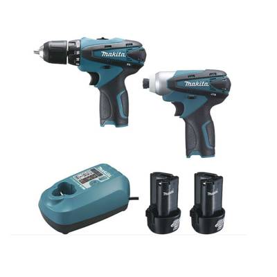 LOT MAKITA 10.8V 1.3Ah Li-Ion : Perceuse Visseuse DF330D + Visseuse à Choc TD090D en Coffret MAK-PAC - LCT204J - Maxoutil