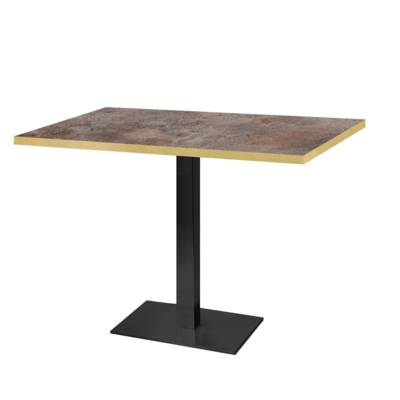 Table pied noir 120x70cm caldeira chants laiton - intérieur - RestooTab