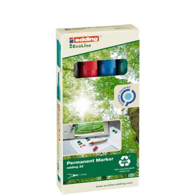 Marqueur Permanent 22 Ecoline Etui de 4 Assorti 1-5 mm - EDDING
