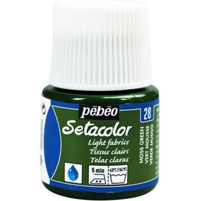 Flacon 45 ml Peinture Setacolor pour tissus clairs VERT MOUSSE - PÉBÉO