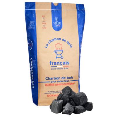 Charbon de bois gros morceaux - 40 l - Gedimat