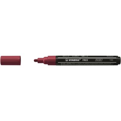 Marqueur pointe moyenne FREE acrylic T300 pourpre - STABILO