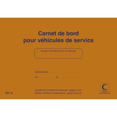 Carnet de Bord pour Véhicules de Service 64 Pages 150 x 215 mm Orange