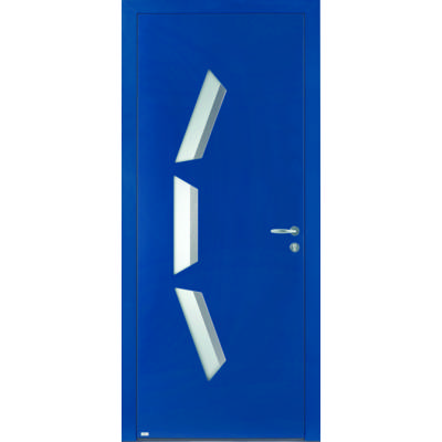 Porte d'entrée alu LINE 2 bleu /blanc dormant 77 mm - 215 x 90 cm - Gedimat - ZILTEN