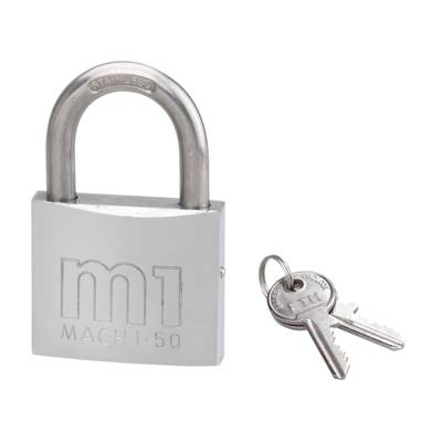 Cadenas THIRARD Mach 1 chromé 50mm anse inox 2 clés - Gedimat