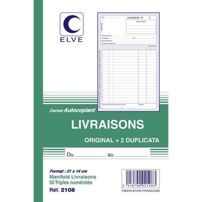 Manifold Livraison 140 x 210 mm 50 pages tripli - ELVE