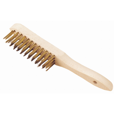 Brosse laitonnée à manche OUTILPARFAIT Laiton - 4 rangs - 712004 - Outil parfait