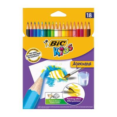 Etui de 18 crayons de couleur KIDS AQUACOULEUR 18 Couleurs