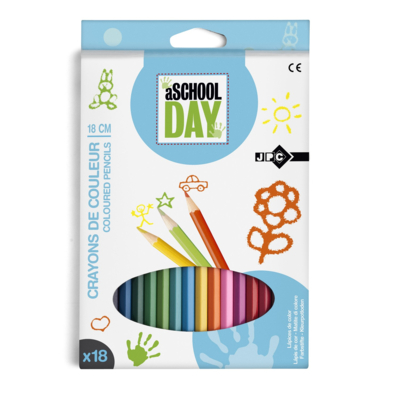 Boite de 18 crayons de couleur 18 cm Assortis - JPC CREATIONS