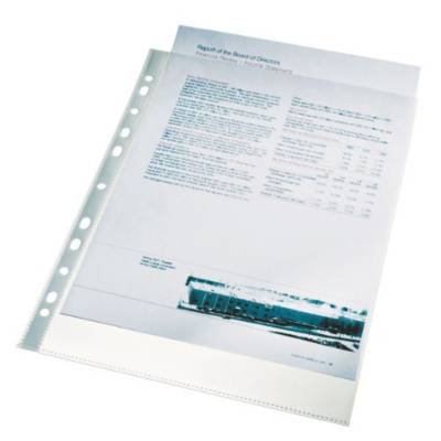 Pochettes perforées en Polypropylène lisse A4 60 μ Transparent Lot de 100