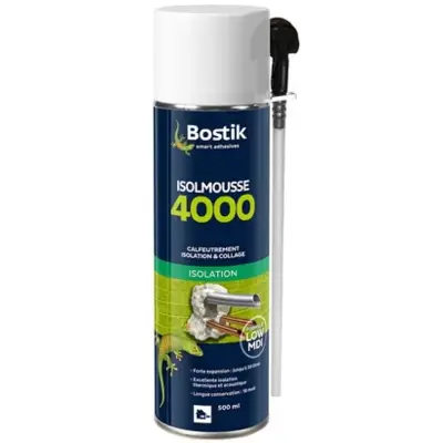 Mousse PU isolmousse 4000 - aérosol de 500 ml - Gedimat - BOSTIK