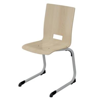 Chaise AST coque SPRING bois Blueprotech® piètement époxy - T6 - Gris alu RAL 9006 - Mobidecor