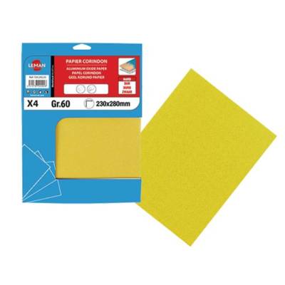 Feuille papier corindon 230x280 grain 120 - Gedimat - LEMAN