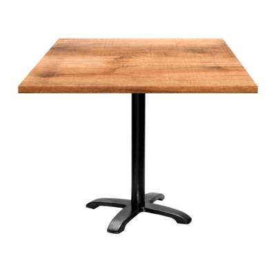 Table pied noir 90x90cm tanin clair - intérieur - RestooTab