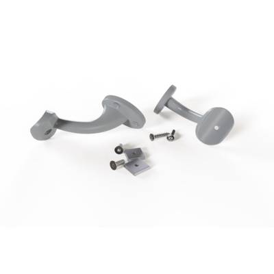 Support main courante aluminium gris - Ø 40 mm - 2 pièces - Gedimat