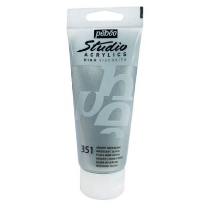 Peinture Studio Acrylique Tube Argent Iridescent 100 ml - PÉBÉO