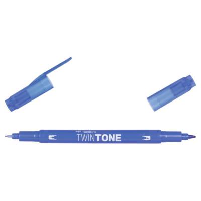 Feutre Dessin Double Pointe 0,8 et 0,3 mm TwinTone bleu français - TOMBOW