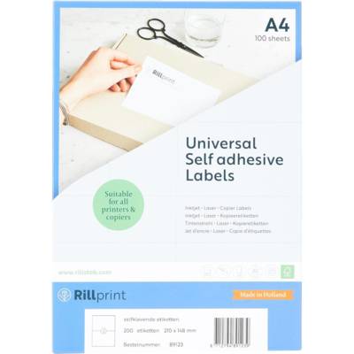 Boite de 200 Etiquettes Universelles A5 210 x 148 mm 2 par page Blanc