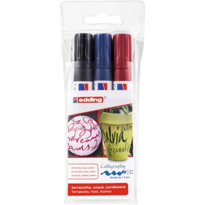 Marqueur calligraphie 1455 Etui de 3 Assorti 1-5 mm - EDDING