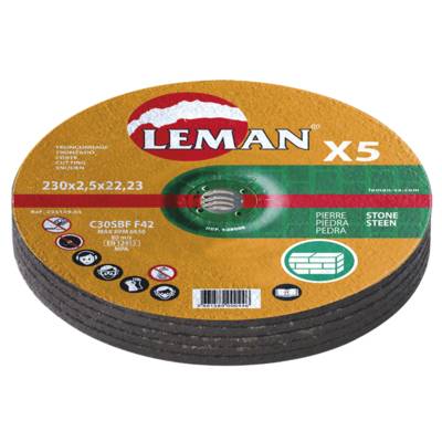 Disque tronçonnage matériaux 125x2.5x22.23mm -lot de 5 pièces - Gedimat - LEMAN