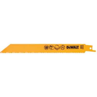 5 Lames Récipro BIM pour métal et synthétiques DEWALT - 203 mm - DT2387 - STANLEY
