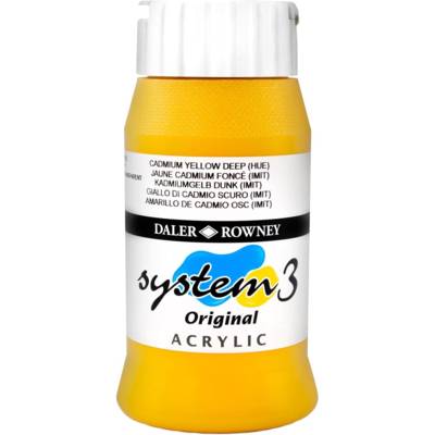 Peinture Acrylique System 3 - 500ml - Jaune de Cadmium foncé (imit) - DALER ROWNEY