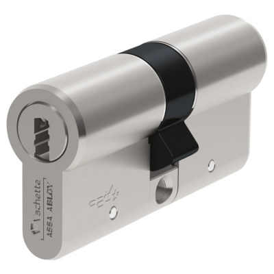 Cylindre double VMI - Longueur totale 80 mm (40 x 40 mm) + 4 Clés Variés - Laiton nickelé - VACHETTE - 20507000