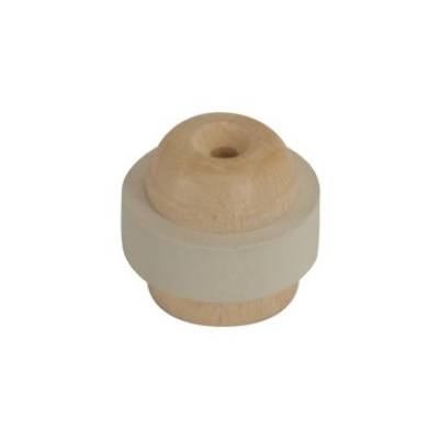 Butée de porte cylindrique en hêtre coloris chêne clair et caoutchouc blanc à visser au sol diam.35mm haut.26mm - Gedimat - INTERGES.COM