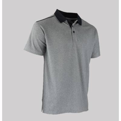 Polo manches courtes Biotope, maille piquée - Gris chiné - T.S - LMA - 9319-S