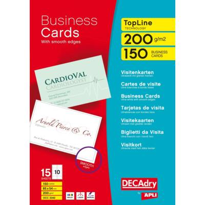 Pochette 150 cartes de visite TopLine - 200 g 85 x 54 mm - APLI-AGIPA