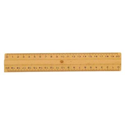 Règle plate double décimètre (20cm) en bois naturel certifiée PEFC