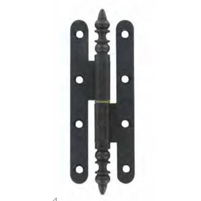 Paumelle n°1 vase rustique n°3 BROS - bouts ronds - acier - 140 x 55 mm - epoxy noir - 3ARD145B - Maxoutil