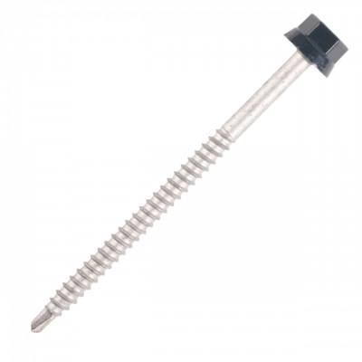 Vis bac acier SCELL-IT sommet nervuré Support métal ZED - Ø6.3 x 160 mm - TH12 - Brun rouge RAL8012 - Sachet  de 100 - ZTZ-63160-8012 - Maxoutil