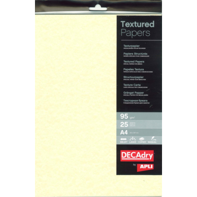 Papier de communication Structuré A4 95g 25 feuilles Parchemin Champagne
