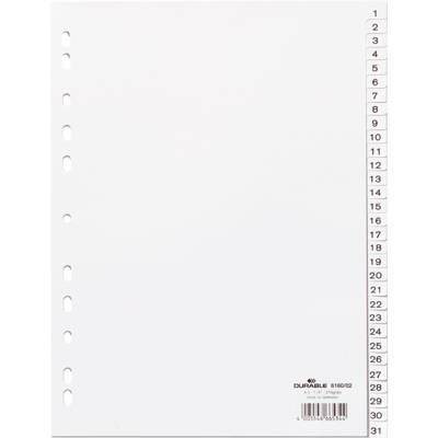 Intercalaire en plastique, numérique, A4, 31 touches