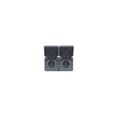 Double Prise 2P+T IP55 CYKLONE anthracite - Gedimat - DEBFLEX