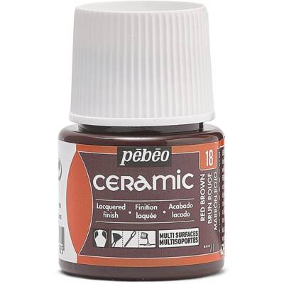 Flacon 45 ml peinture CERAMIC faïence et multi support Brun rouge
