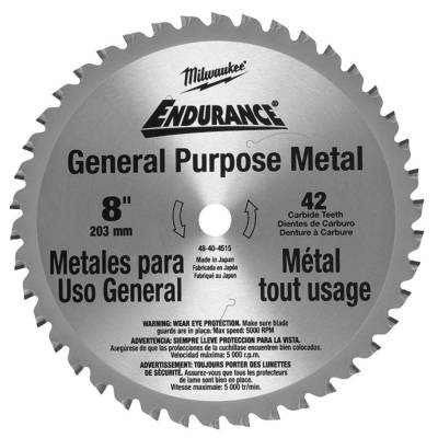 Lame scie circulaire métal MILWAUKEE Ø 203 mm - 42 dents - 48404515