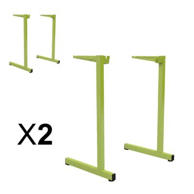 Lot de 2 piètements GANGE époxy - T6 - Vert acide 1864 - MOBIDECOR
