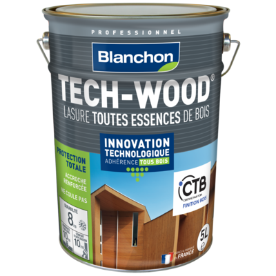 Lasure pour bardages et bois verticaux Tech-Wood - chêne doré- bidon de 5 l - BLANCHON - 01220550