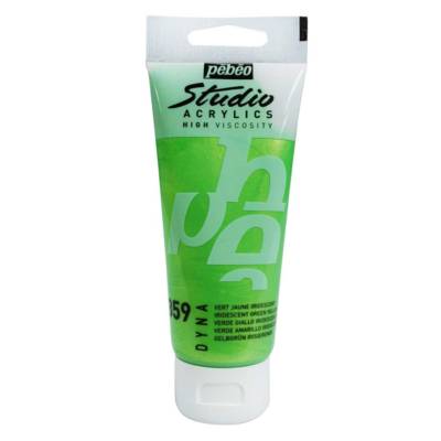 Peinture Studio Acrylique Tube Vert/Jaune Iridescent 100 ml - PÉBÉO
